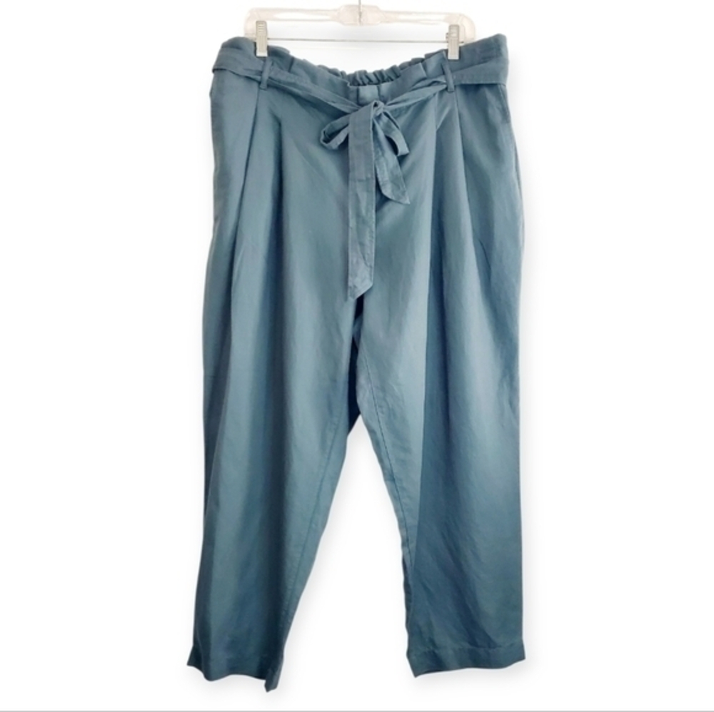 NWT LOFT Women's Paperbag High Waist Pleated Straight Leg Linen Pants